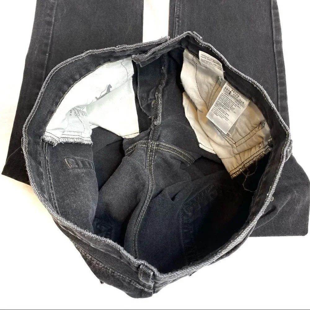 Levi’s black 505 straight leg jeans size 34 X 32